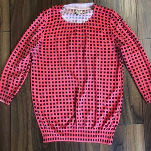 J. Crew pink geo sweater